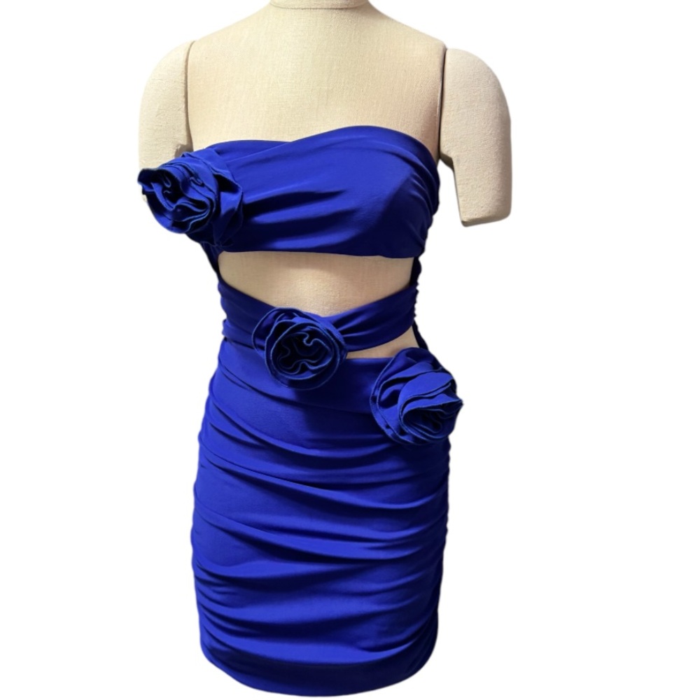 Zara Roses & Cut Outs Mini Party Dress - Picture 5 of 11